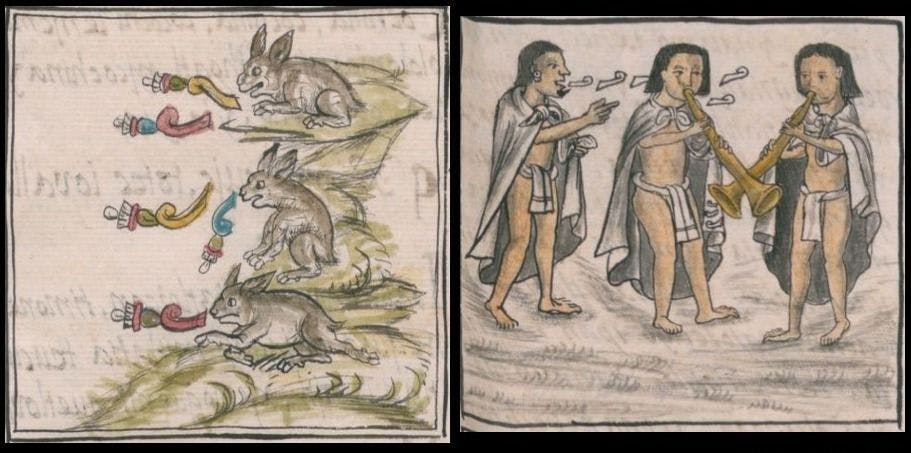  Figure 3. Images from the Florentine Codex that was written in the 1500s by Nahua scribes