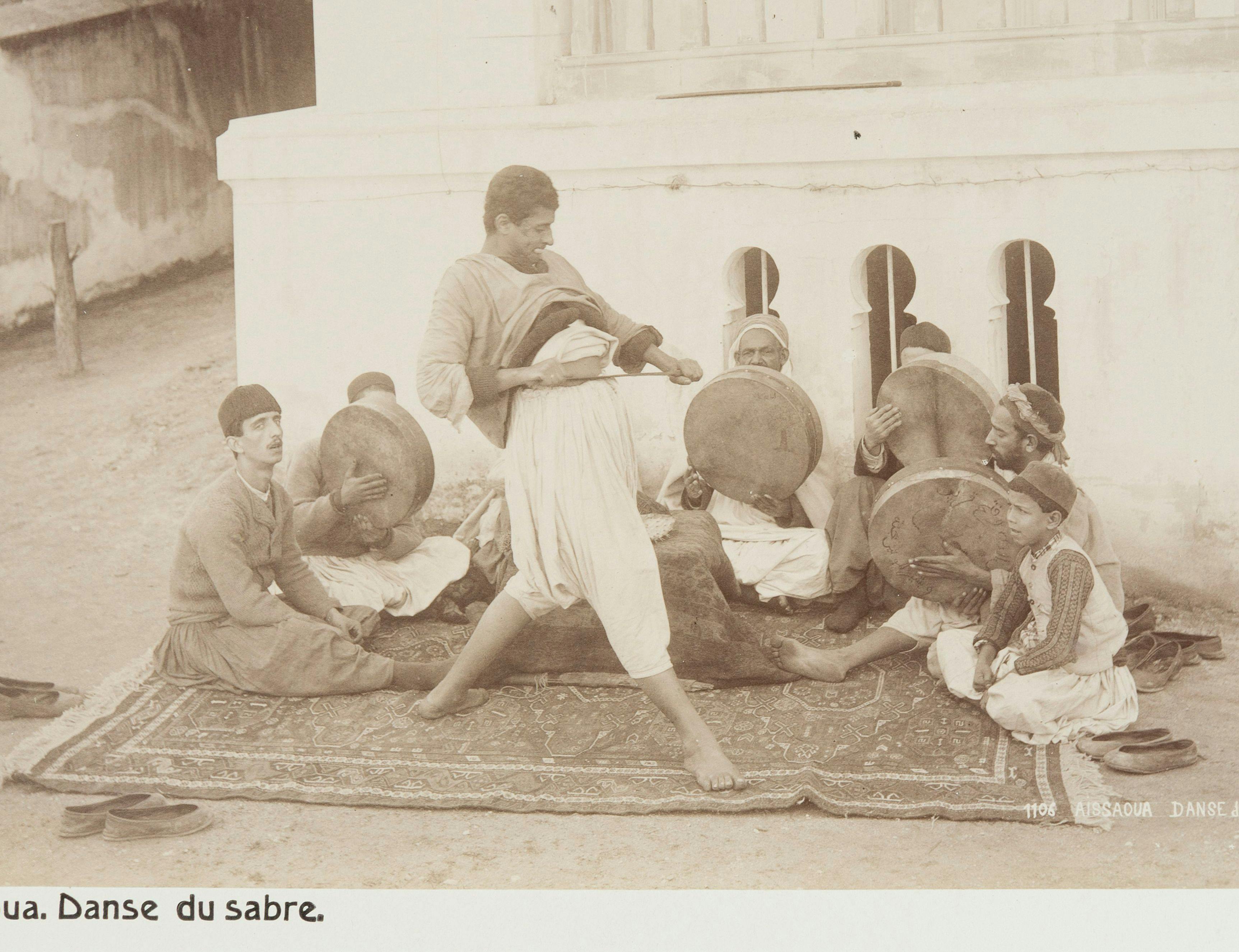 “Aissaoua. Danse du sabre” from an 1889 postcard, Algeria.